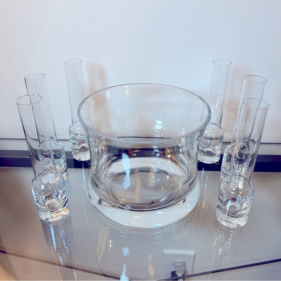 Set of 6 crystal vodka shot glasses and Ice bucket set - Picture 5 of 6